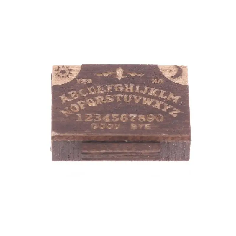 New Sale Dollhouse Miniature Retro Mini Wooden Ouija Board With Drawer Spirit Board Micro Landscape Scene Ornament Desktop Decor