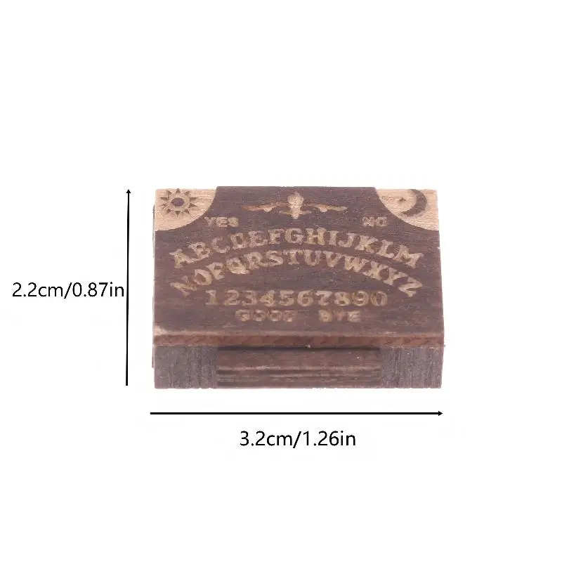 New Sale Dollhouse Miniature Retro Mini Wooden Ouija Board With Drawer Spirit Board Micro Landscape Scene Ornament Desktop Decor