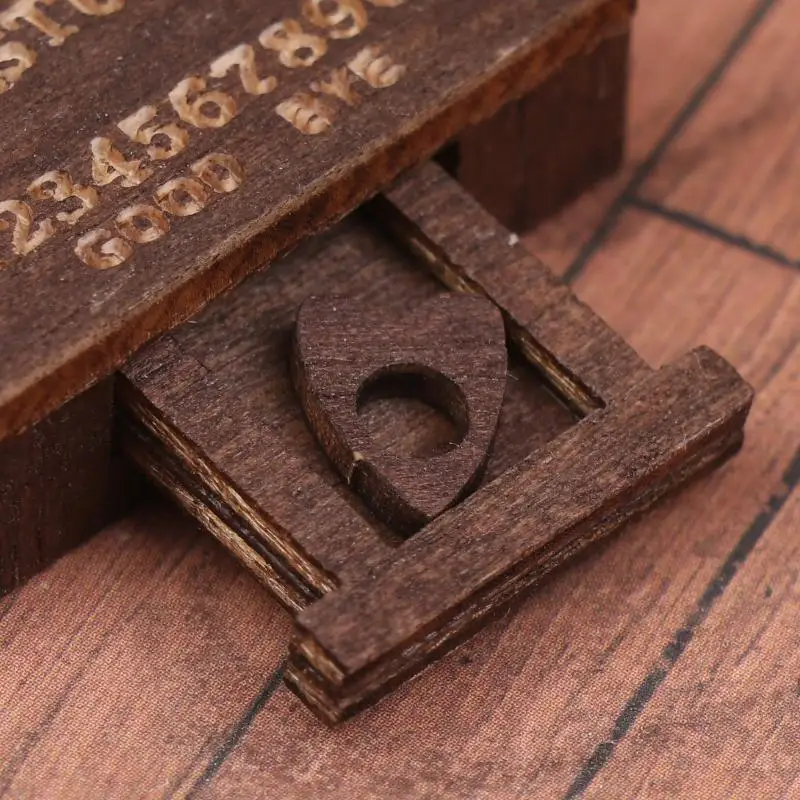 New Sale Dollhouse Miniature Retro Mini Wooden Ouija Board With Drawer Spirit Board Micro Landscape Scene Ornament Desktop Decor