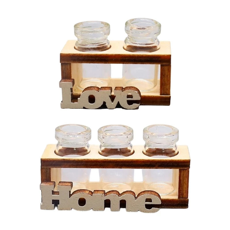 Small Wooden Hanging Plant Scene Dipslay Model Figurine For Doll House Collector 15UB