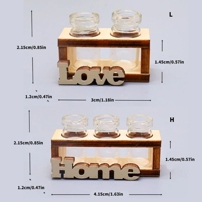 Small Wooden Hanging Plant Scene Dipslay Model Figurine For Doll House Collector 15UB