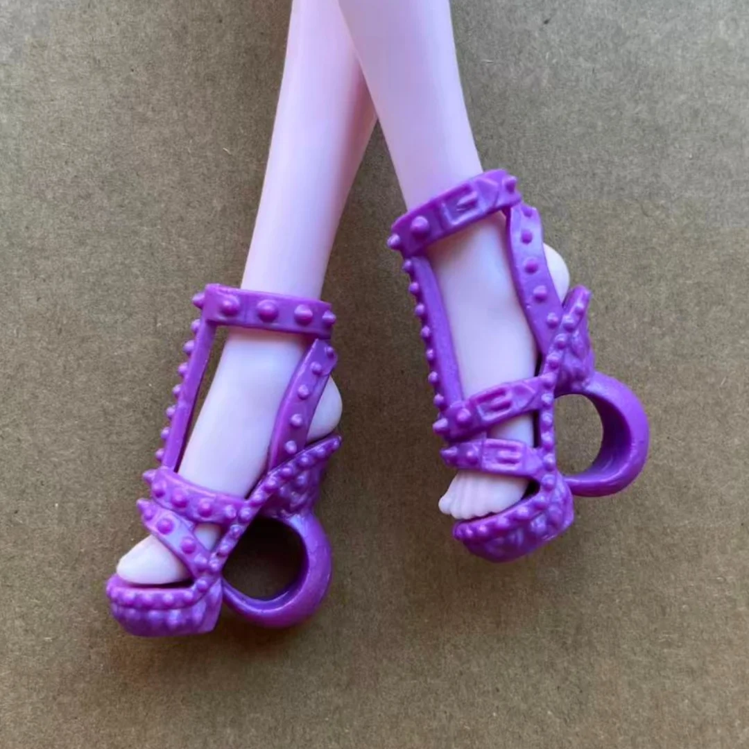 1/6 Scale Monster Doll Shoes Sandals DIY Dressing Accessories Set - Purple Blue Red Green Colors for Doll Decorations