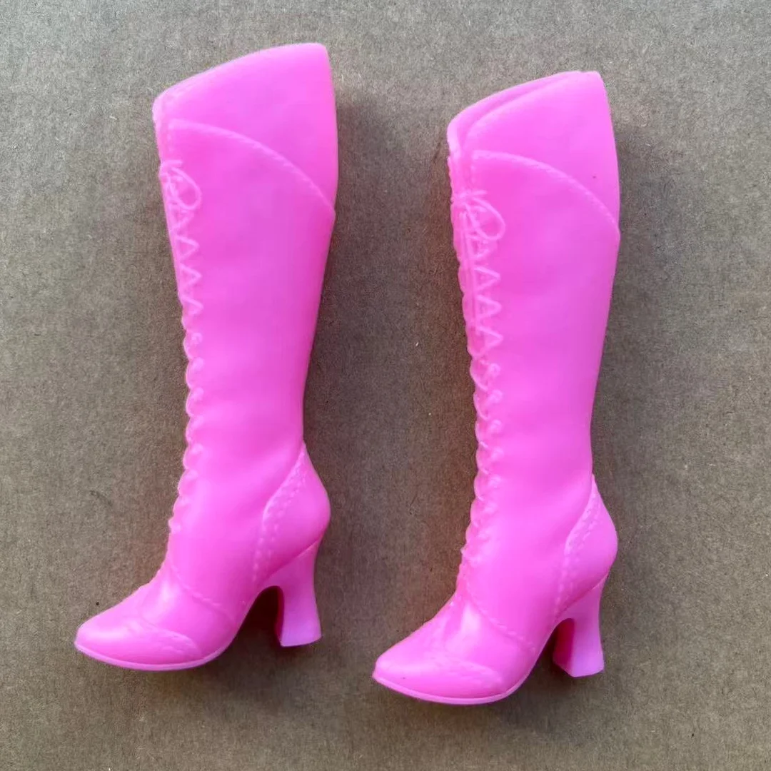 Original 1/6 Doll Long Boots White Black Red Silver Blue Colorful Doll Shoes DIY Doll Personality Decors