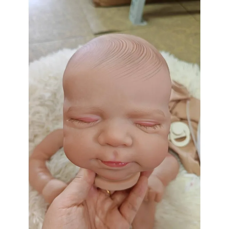 19inch Already Painted  Sleeping Reborn Doll Kit Pascale  with Painted Hair and Implant Eyelashes DIY Doll Parts