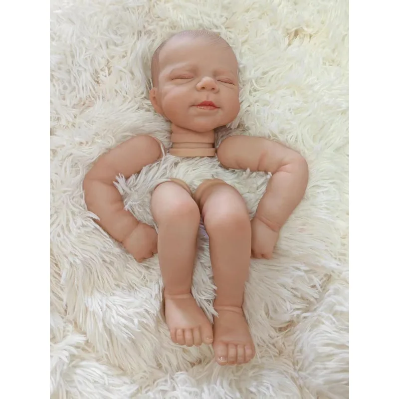 19inch Already Painted  Sleeping Reborn Doll Kit Pascale  with Painted Hair and Implant Eyelashes DIY Doll Parts