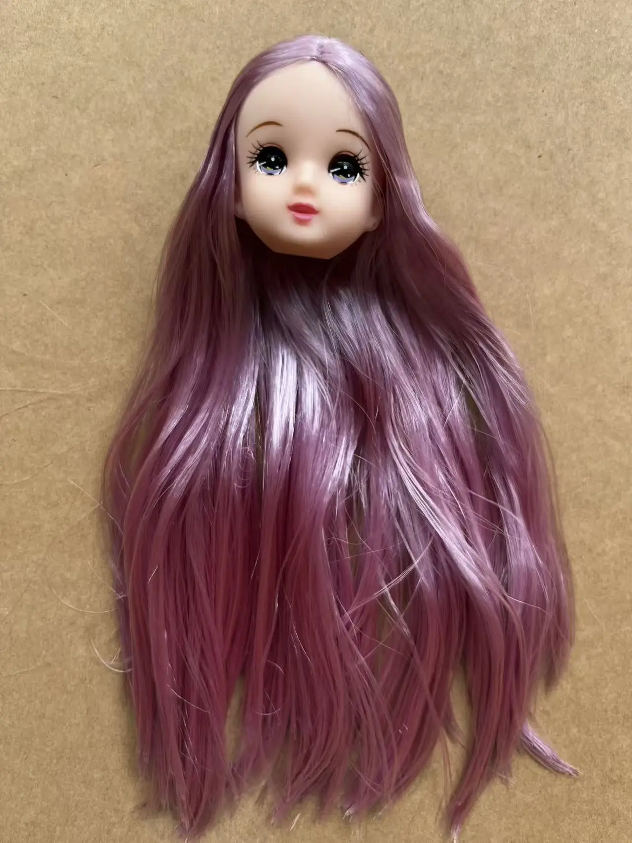 Jenny Licca 1/6 Doll Heads Colorful Long Hair Female Doll Heads DIY Doll Dressing Figures Gifts Toys