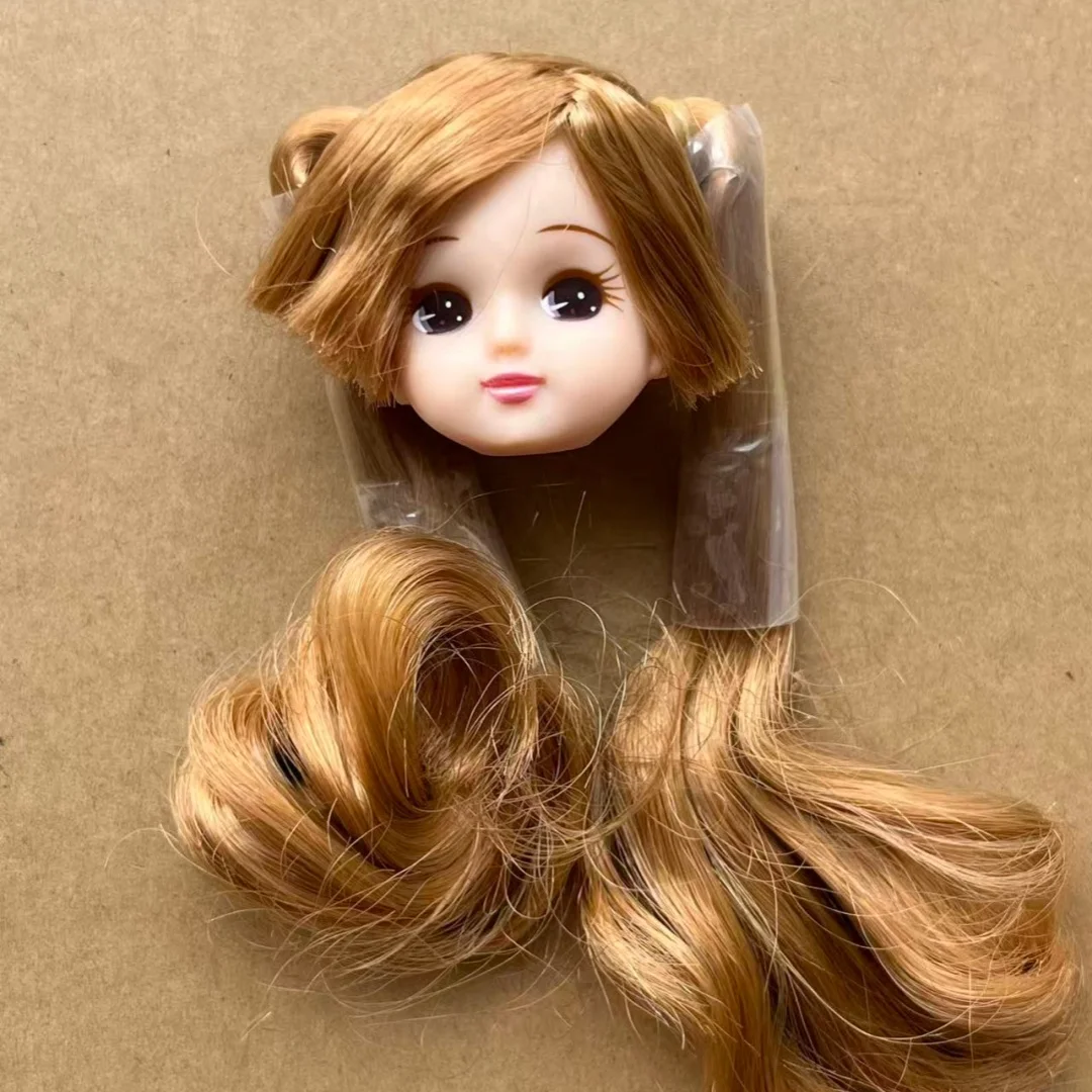 Jenny Licca 1/6 Doll Heads Colorful Long Hair Female Doll Heads DIY Doll Dressing Figures Gifts Toys