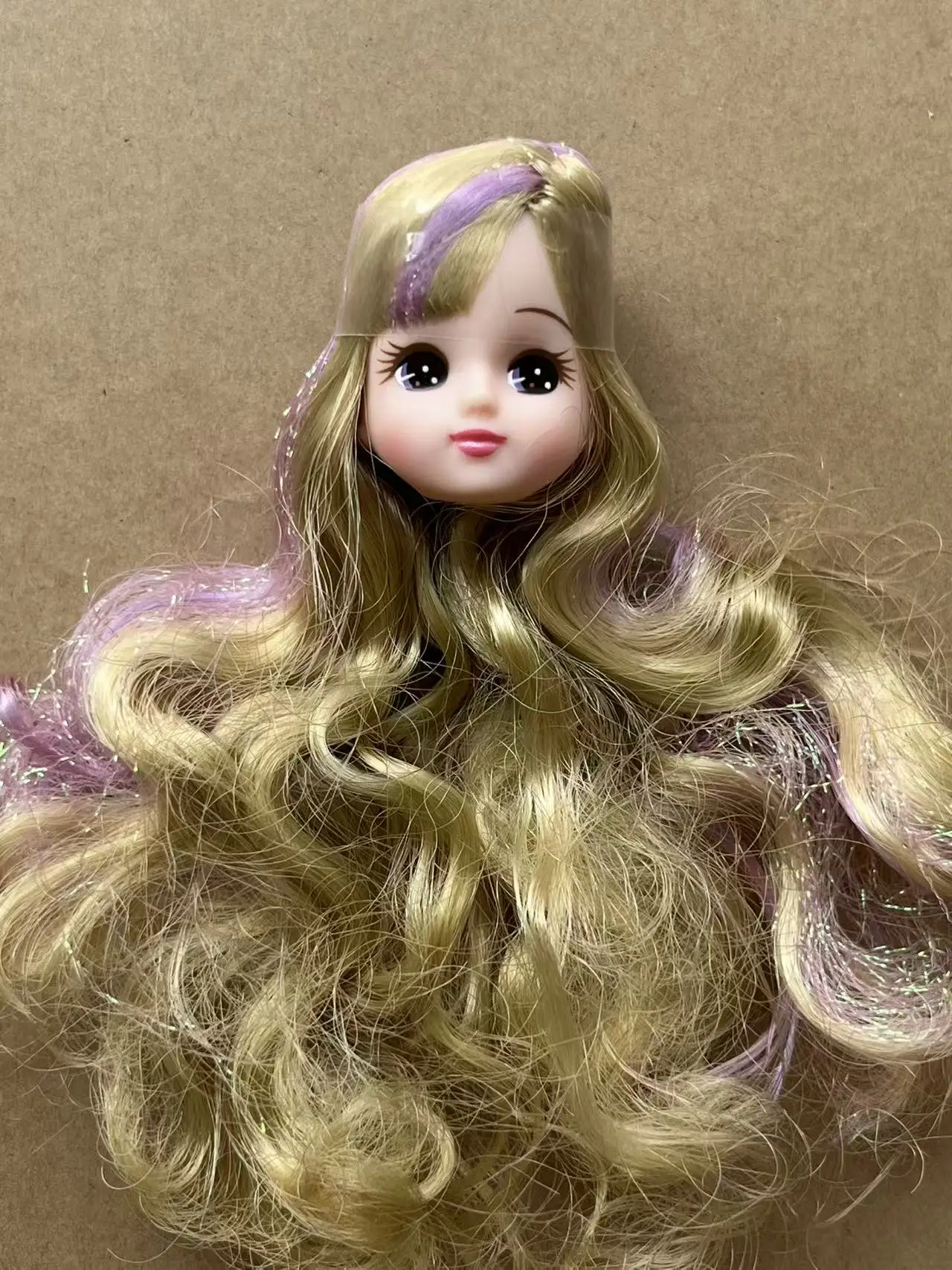 Jenny Licca 1/6 Doll Heads Colorful Long Hair Female Doll Heads DIY Doll Dressing Figures Gifts Toys