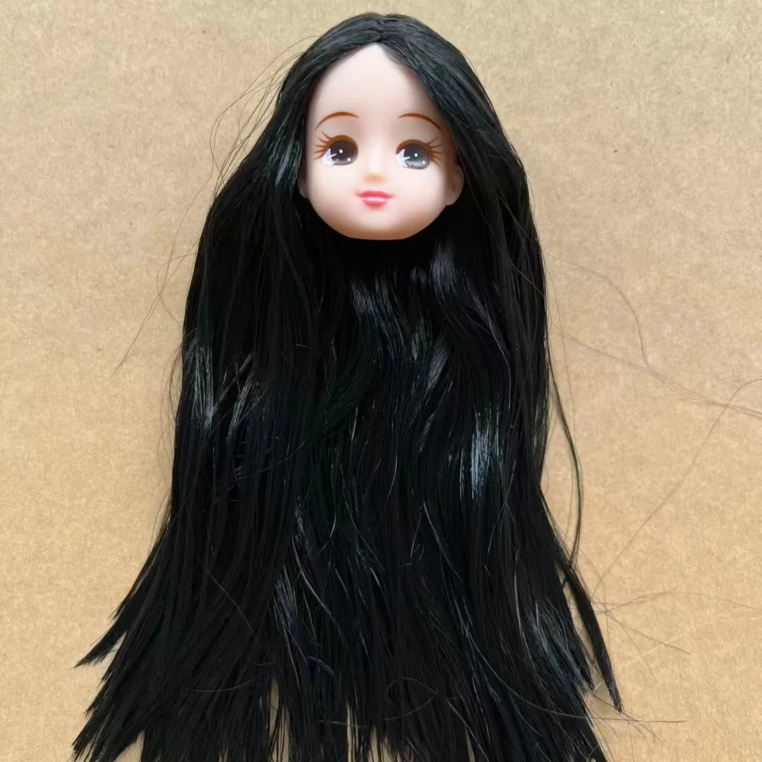 Jenny Licca 1/6 Doll Heads Colorful Long Hair Female Doll Heads DIY Doll Dressing Figures Gifts Toys