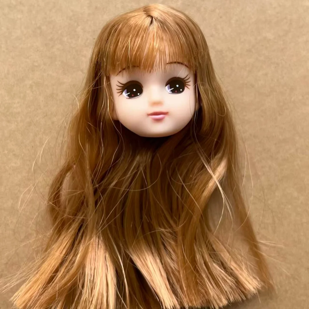 Jenny Licca 1/6 Doll Heads Colorful Long Hair Female Doll Heads DIY Doll Dressing Figures Gifts Toys