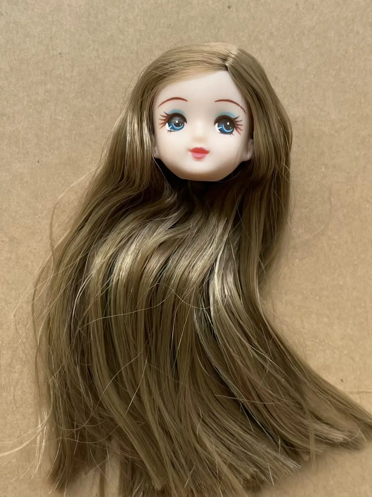 Jenny Licca 1/6 Doll Heads Colorful Long Hair Female Doll Heads DIY Doll Dressing Figures Gifts Toys