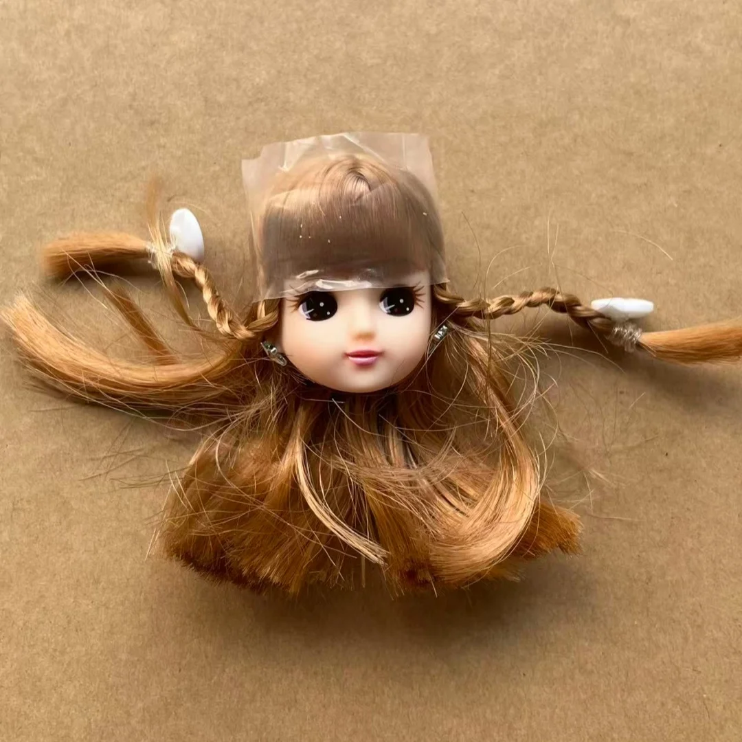 Jenny Licca 1/6 Doll Heads Colorful Long Hair Female Doll Heads DIY Doll Dressing Figures Gifts Toys