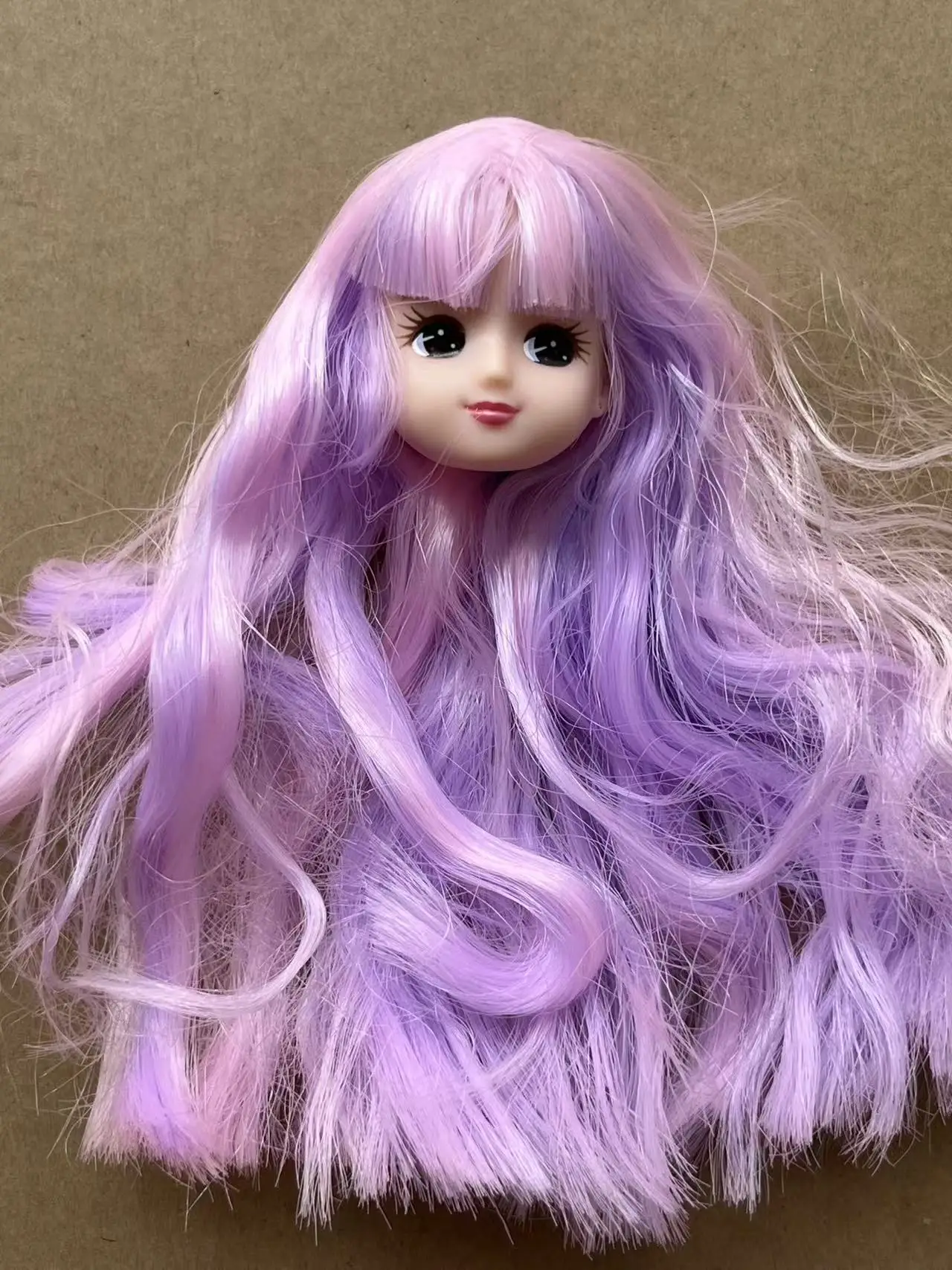 Jenny Licca 1/6 Doll Heads Colorful Long Hair Female Doll Heads DIY Doll Dressing Figures Gifts Toys