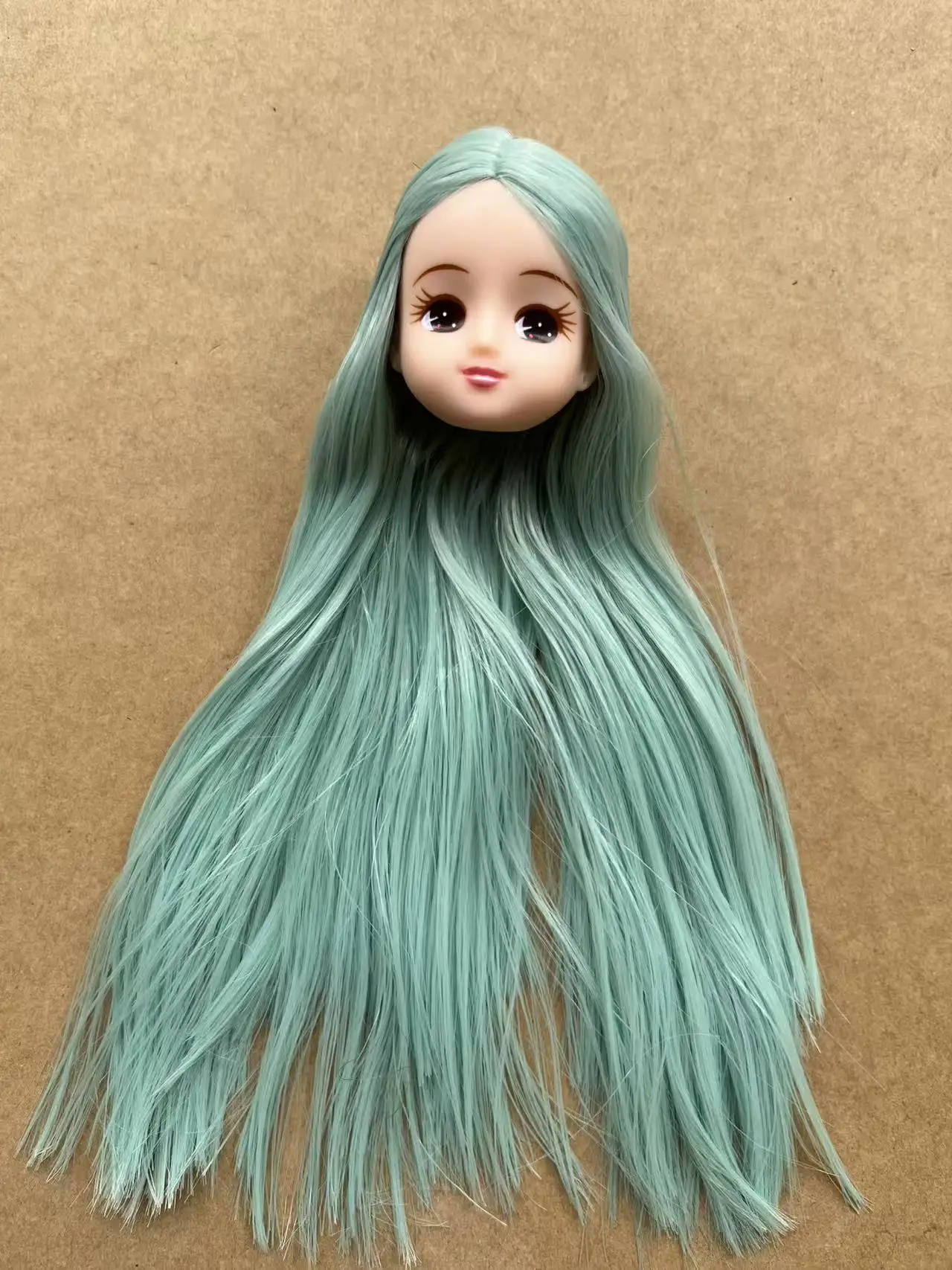 Jenny Licca 1/6 Doll Heads Colorful Long Hair Female Doll Heads DIY Doll Dressing Figures Gifts Toys