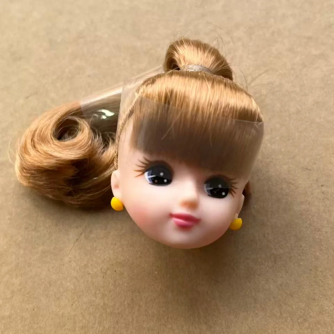 Jenny Licca 1/6 Doll Heads Colorful Long Hair Female Doll Heads DIY Doll Dressing Figures Gifts Toys