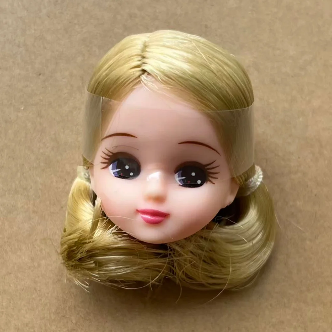 Jenny Licca 1/6 Doll Heads Colorful Long Hair Female Doll Heads DIY Doll Dressing Figures Gifts Toys