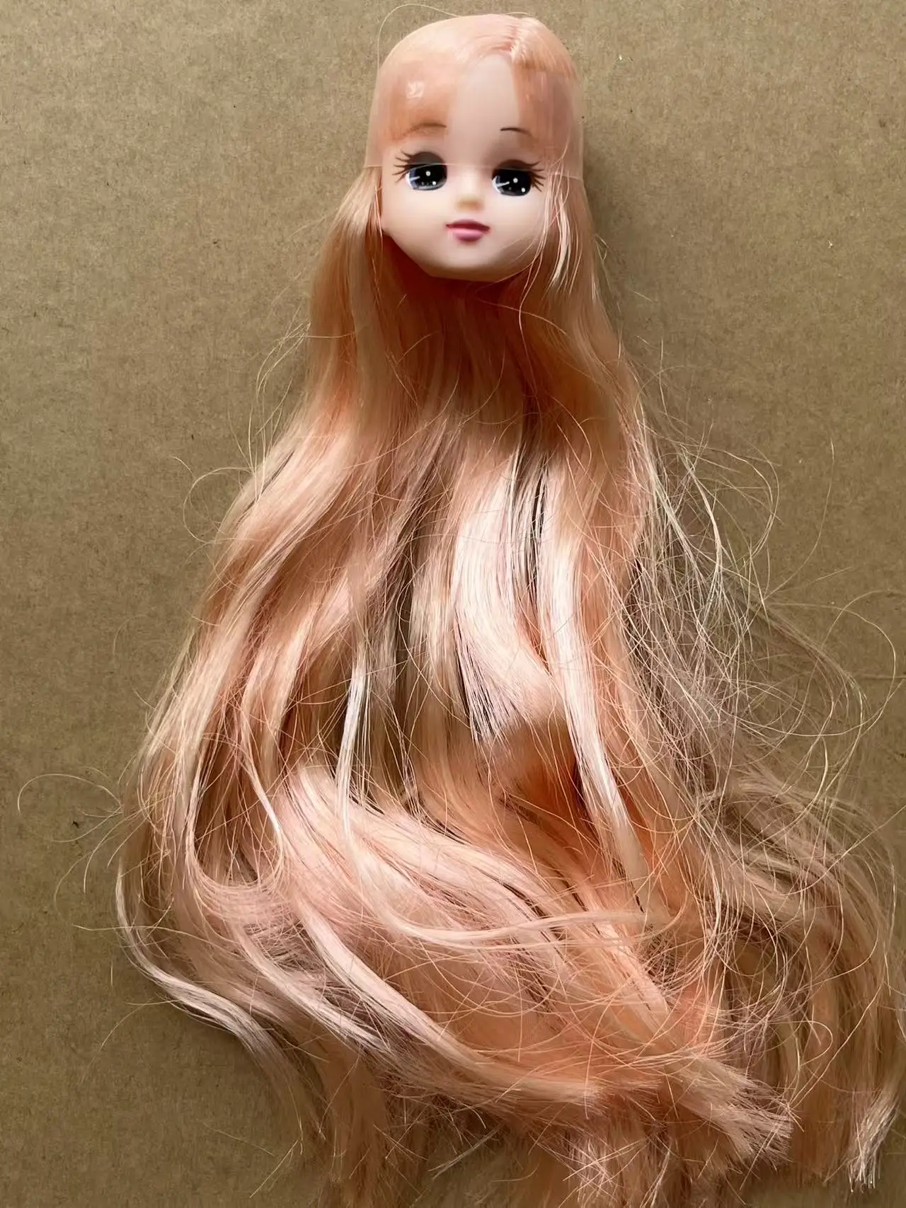 Jenny Licca 1/6 Doll Heads Colorful Long Hair Female Doll Heads DIY Doll Dressing Figures Gifts Toys