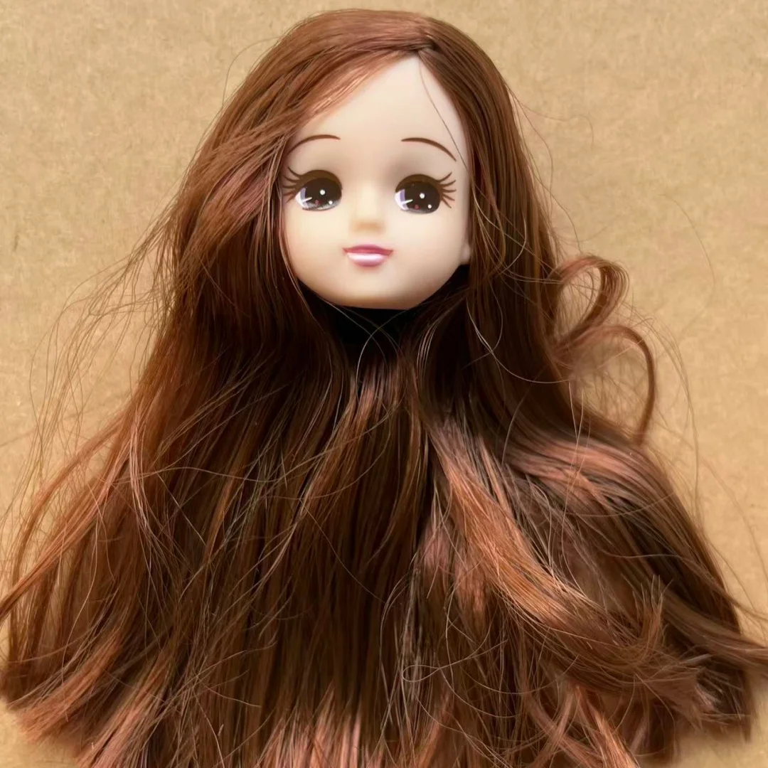 Jenny Licca 1/6 Doll Heads Colorful Long Hair Female Doll Heads DIY Doll Dressing Figures Gifts Toys