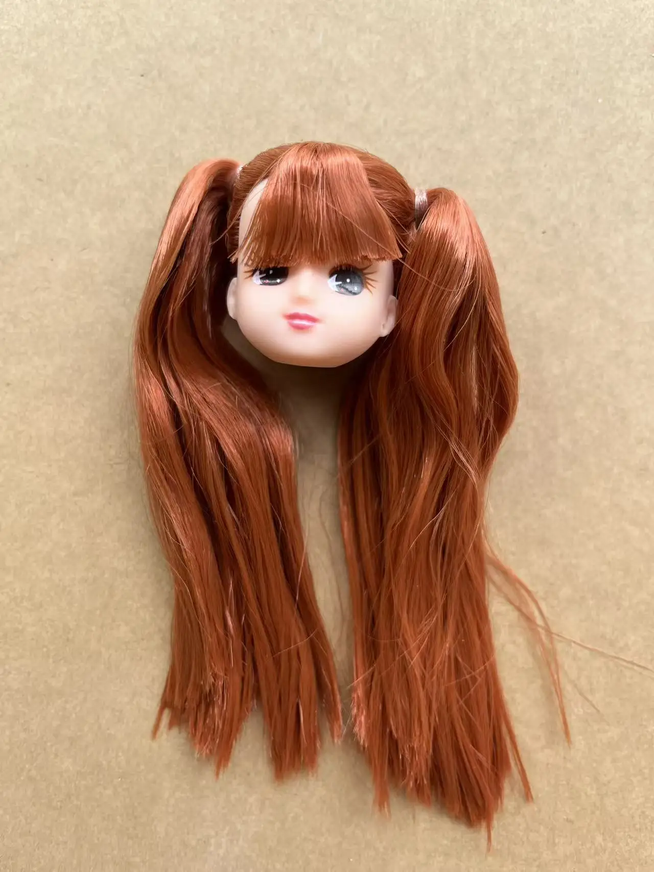 Jenny Licca 1/6 Doll Heads Colorful Long Hair Female Doll Heads DIY Doll Dressing Figures Gifts Toys