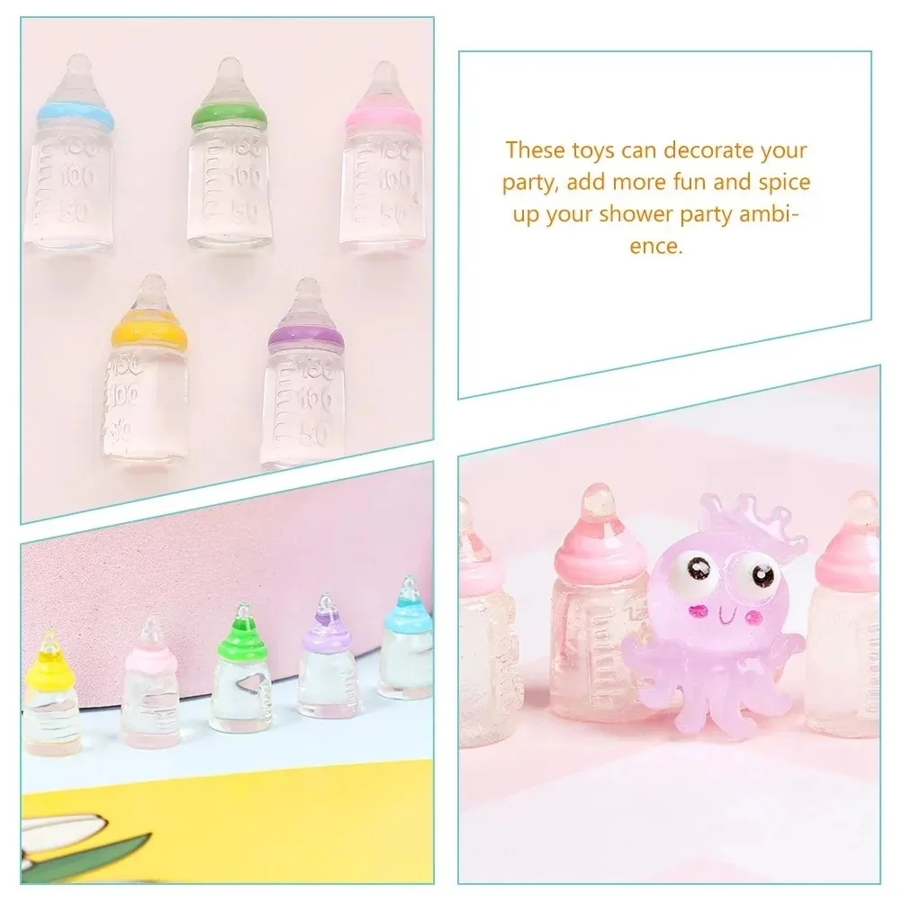 10Pcs 10*22mm Mini Milk Bottles, DIY Keychain Pendant & Dollhouse Accessories