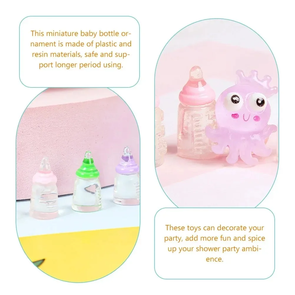 10Pcs 10*22mm Mini Milk Bottles, DIY Keychain Pendant & Dollhouse Accessories