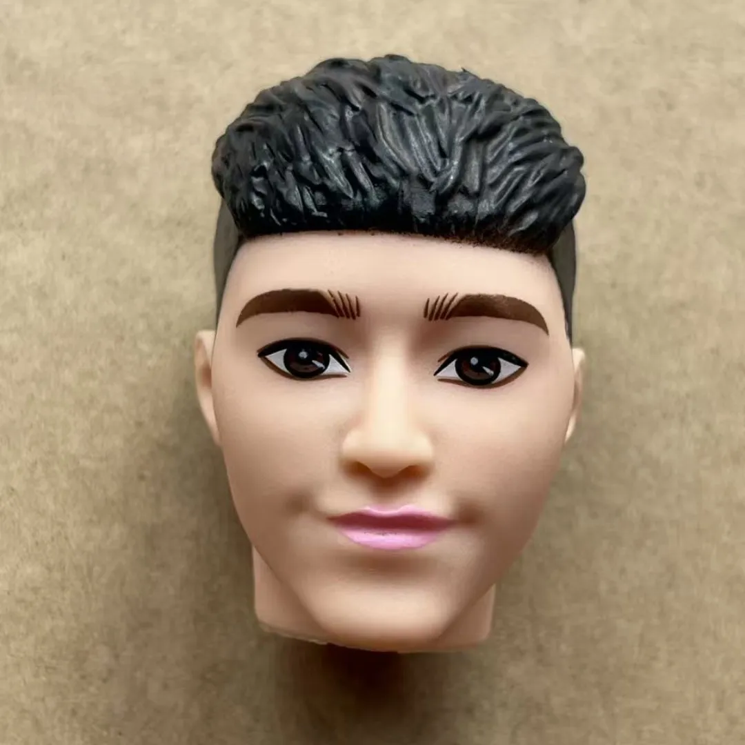 1/6 Scale Male Doll Head with Super White Beige Brown Skin for DIY Makeup Practice Collectible Figure Accessory Part