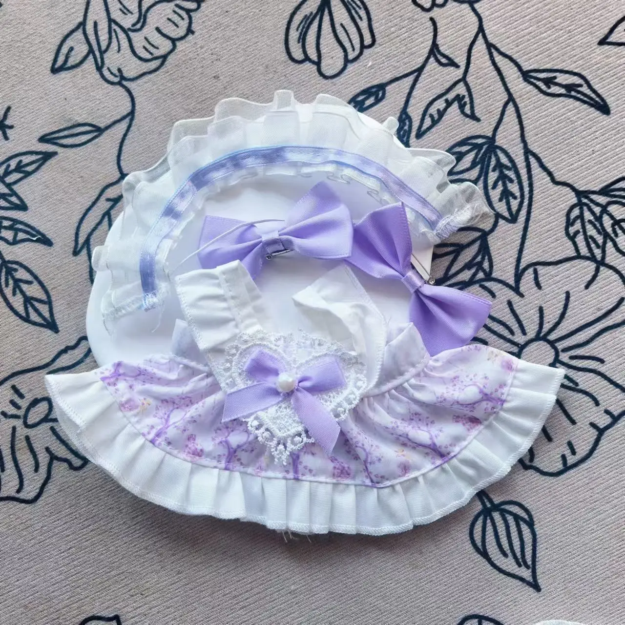 20cm Cotton Doll Clothes, Cute Pattern Maid Dress, Suitable For 18-20cm Plush Toys, Diy Dress-Up Props