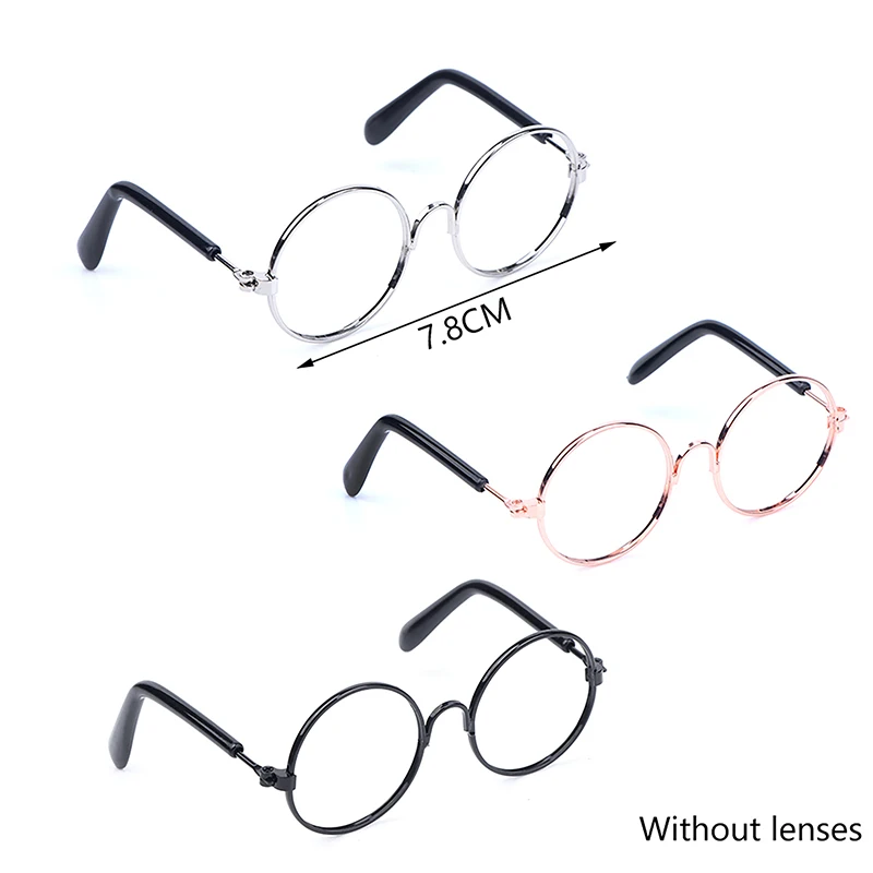 DIY Doll Dressing Accessories High Quality 20cm Dolls Glasses 3 Color Round Frame Lensless Eyewear Toy Miniature Eyeglasses
