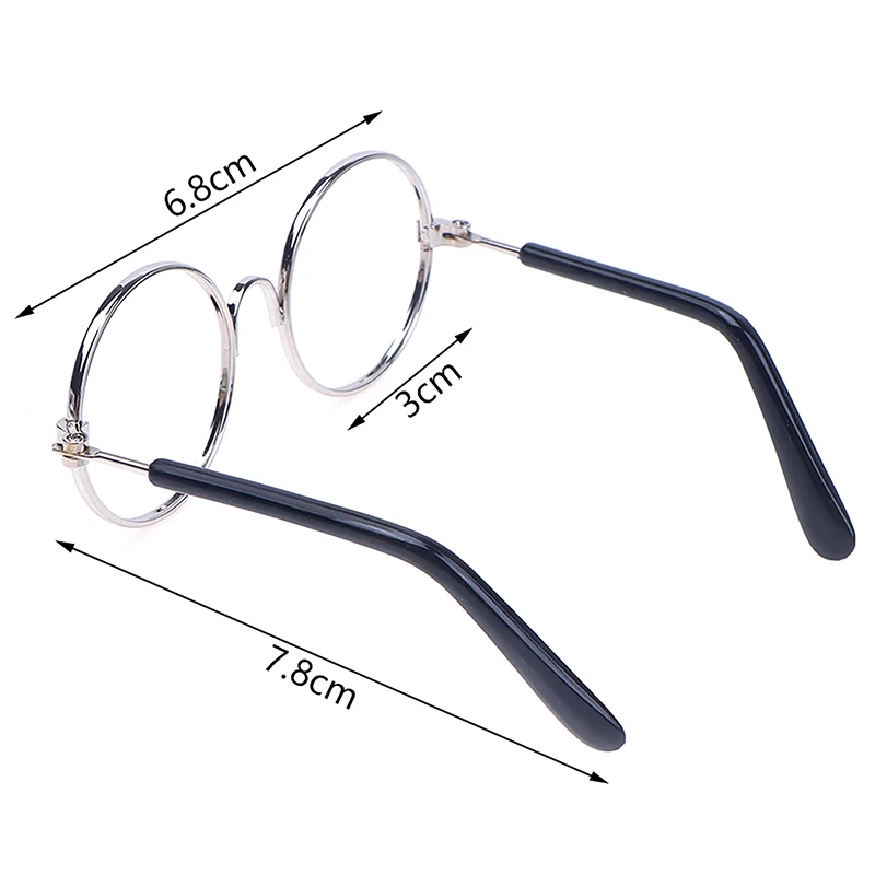 DIY Doll Dressing Accessories High Quality 20cm Dolls Glasses 3 Color Round Frame Lensless Eyewear Toy Miniature Eyeglasses