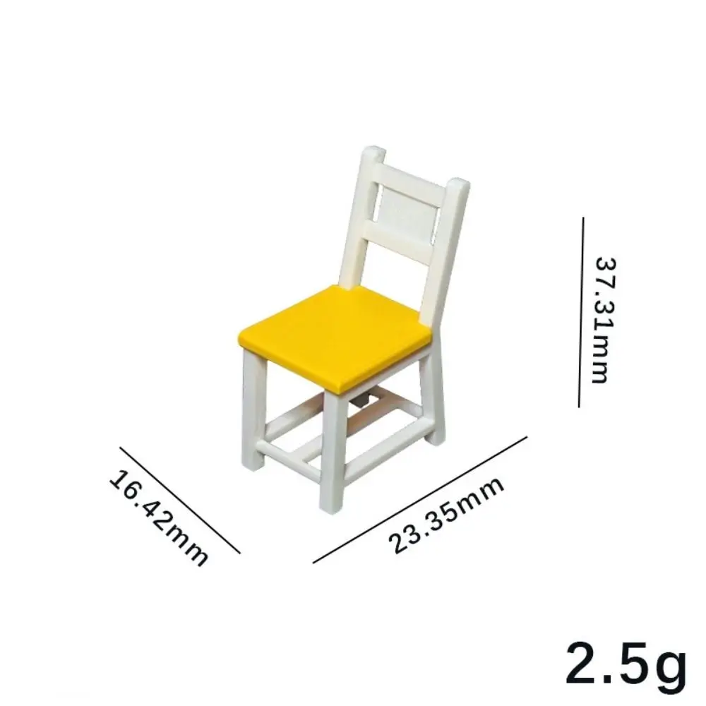 1/12 Dollhouse Miniature Wood Desk Mini Plastic Coffee Table Chairs Multistyles Simulation Furniture Model Toys