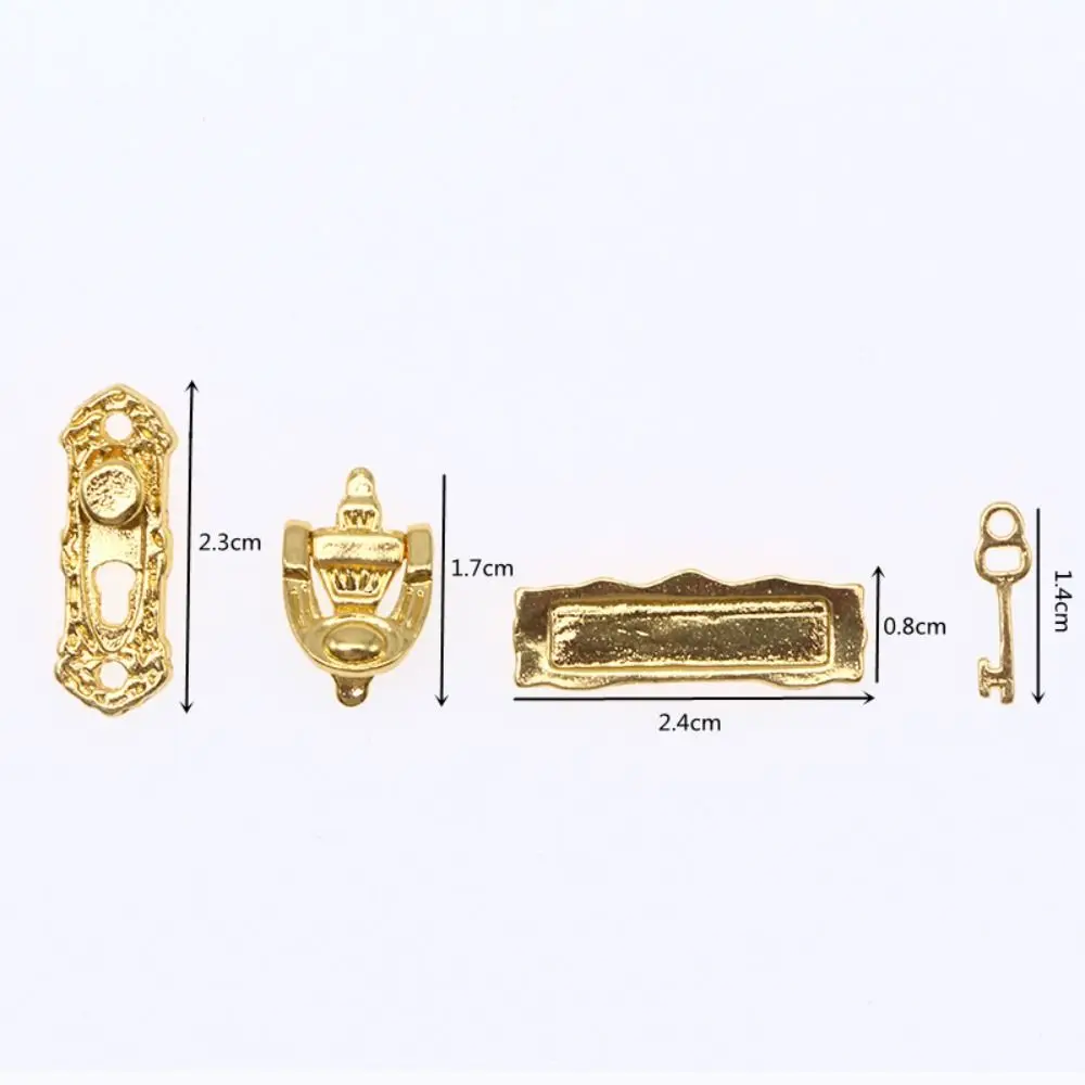 Trendy Miniature 1:12 Dollhouse Metal Door Knocker DIY Shooting Props Gift House Furniture Accessories Children