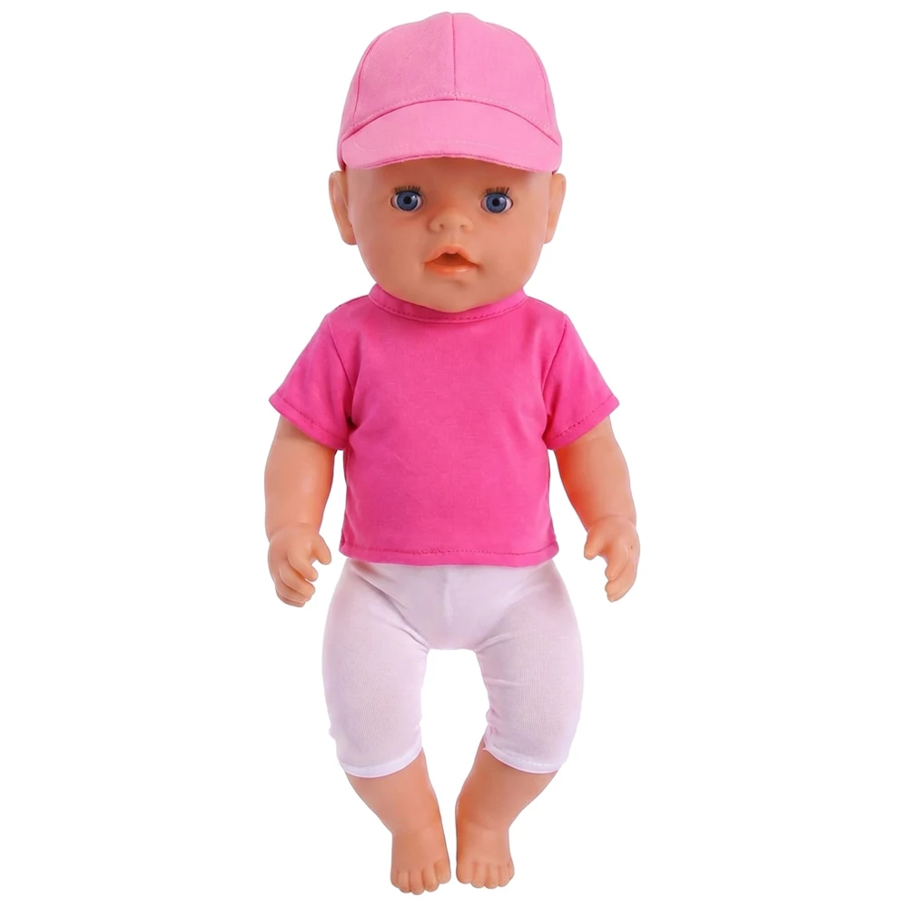 Doll Clothes T-shirt+Pant Shoes Sock Hat For 18Inch American Doll&43Cm Baby Doll Sport Accessories Baseball Sets Girl's Toys