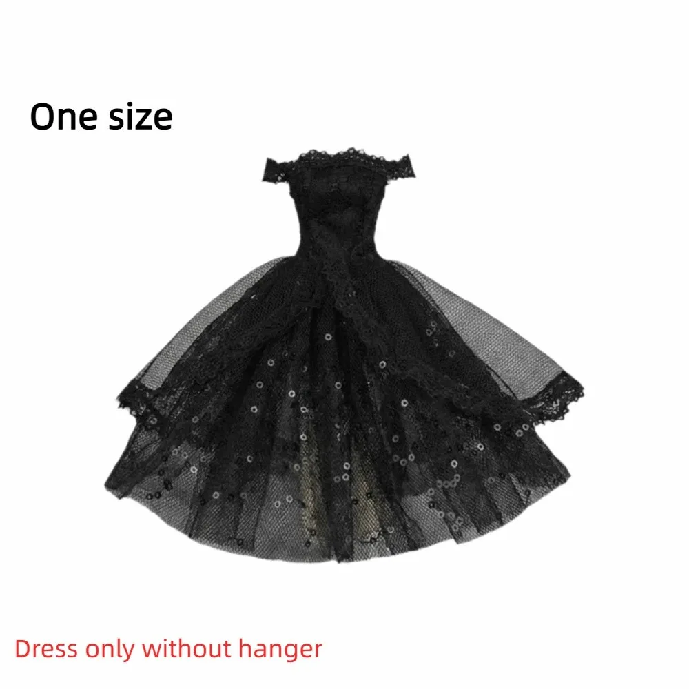 Cute Black Dotted Black Princess Dress Mini Lace Tutu Doll Dress Multilayer Dolls Party Dress Dolls