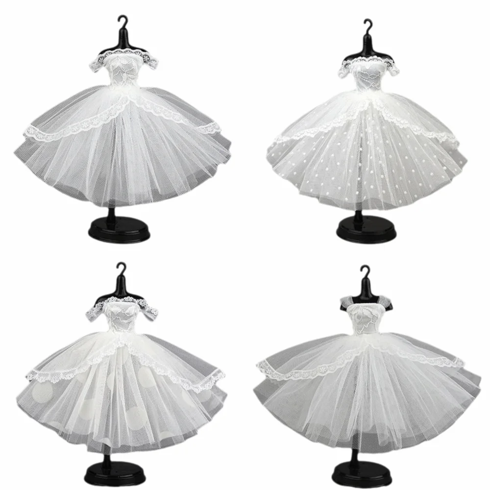 Cute Black Dotted Black Princess Dress Mini Lace Tutu Doll Dress Multilayer Dolls Party Dress Dolls