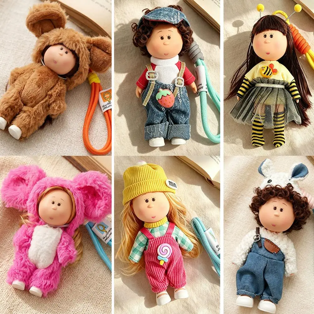 14cm Mia Potato Doll Keychain Curly Hair Cute Dress Up Pendant Fashion Backpack Decor Key Accessories Girl Daily Decoration 2026