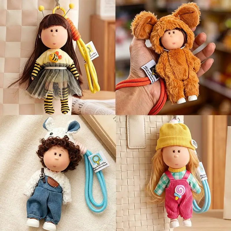 14cm Mia Potato Doll Keychain Curly Hair Cute Dress Up Pendant Fashion Backpack Decor Key Accessories Girl Daily Decoration 2026