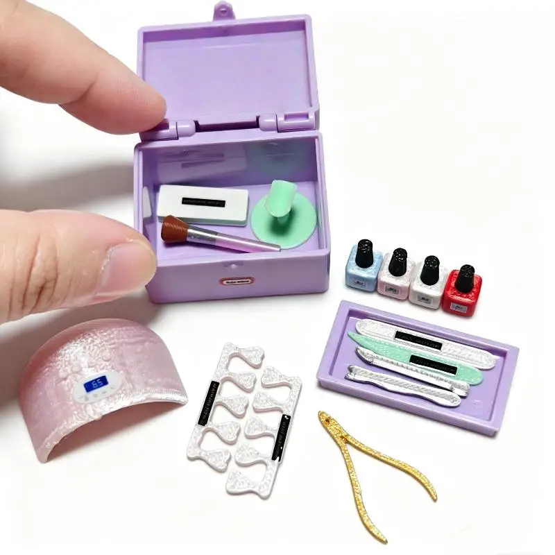 【M】Mini Dollhouse Manicure Tool Set Accessories Perfect For Pretend Play Doll House Decoration Collection
