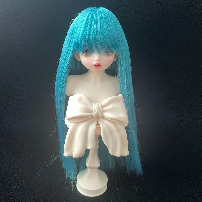 BJD wig doll soft silk multicolored Qi bangs long straight hair 1/3 1/4 1/6 SD doll hair cover DIY universal action figure wig