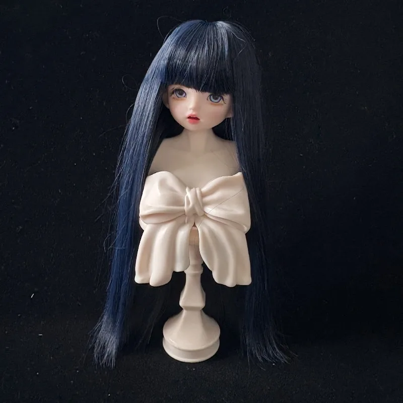 BJD wig doll soft silk multicolored Qi bangs long straight hair 1/3 1/4 1/6 SD doll hair cover DIY universal action figure wig