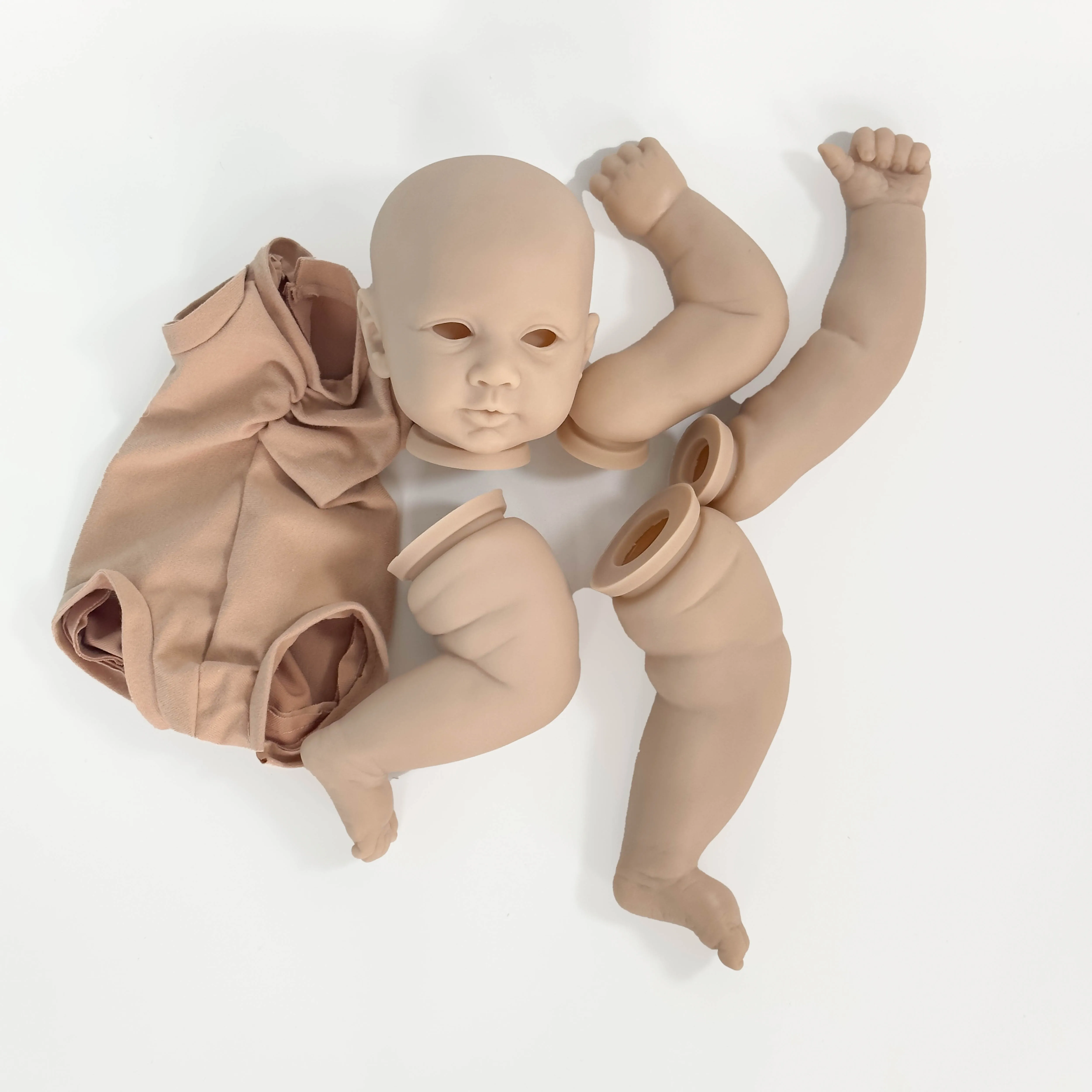 NPK 21inch Reborn Piper Unpainted Unassembled DIY Doll Kit Fresh Color Blank Unfinished Doll Parts with Cloth and Eye