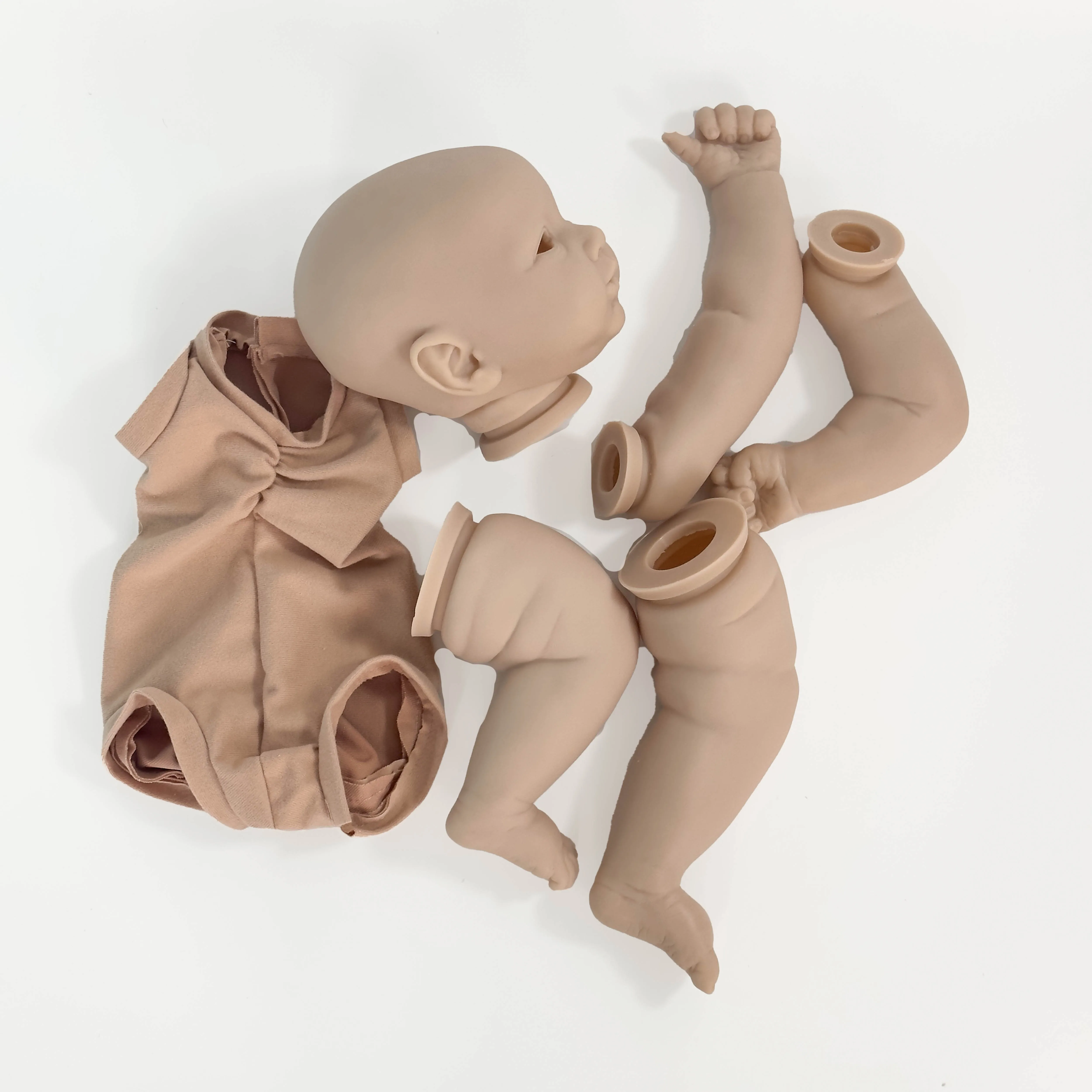 NPK 21inch Reborn Piper Unpainted Unassembled DIY Doll Kit Fresh Color Blank Unfinished Doll Parts with Cloth and Eye
