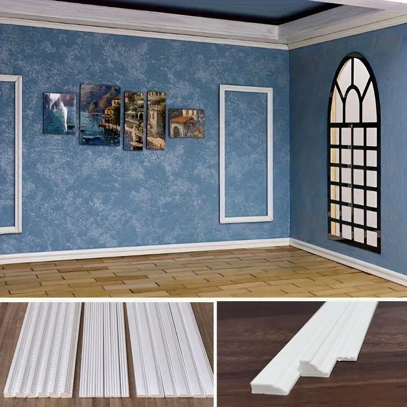 【New】1/3Pcs Dollhouse Skirting Line Ceiling Line Model For Micro Landscape Decor Strip Handmade DIY Scene Doll House Accessories
