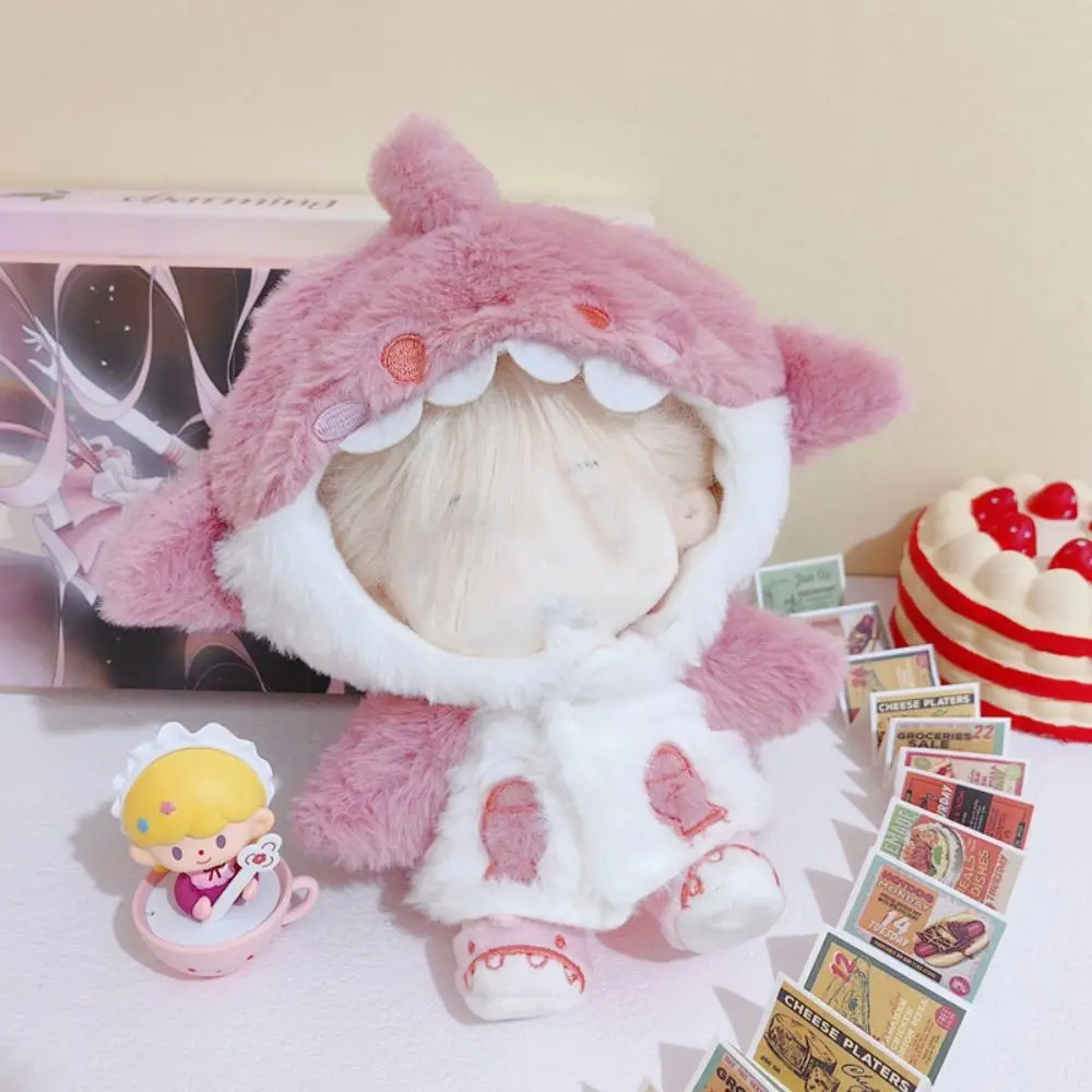 20cm Doll Clothes Pink Blue Replacement Outfit Cartoon Shark Coat Doll Accessories Changing Dressing Game Miniature Hoodies