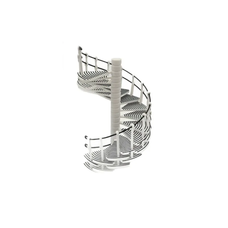 1:12 Modern Spiral Staircase Miniature,Dollhouse Duplex Building Accessory,Black White Twist Stairs Prop for OB11 Diorama Layout