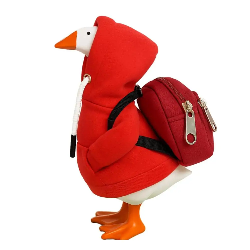 5 Inch Goose Outfits Red Hoodies Soft Solid Color Mini Porch Goose Hoodies Desk Goose Outfits Clothes for Table Decoration