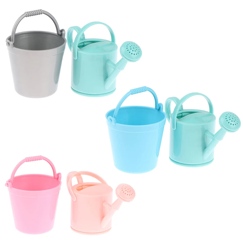 【CPI】1Set Dollhouse Miniature Bucket Watering Can Model Plant Watering Tool Garden Decor Toy