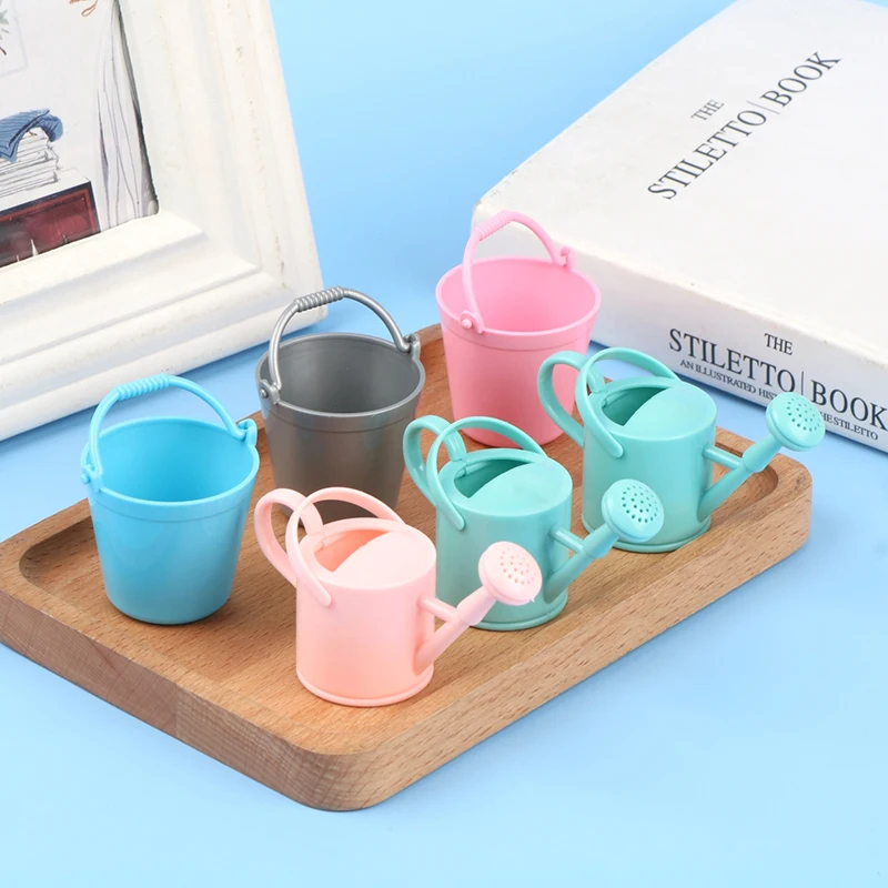 【CPI】1Set Dollhouse Miniature Bucket Watering Can Model Plant Watering Tool Garden Decor Toy