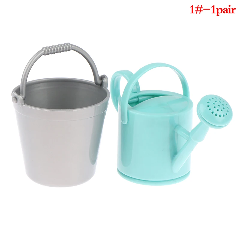 【CPI】1Set Dollhouse Miniature Bucket Watering Can Model Plant Watering Tool Garden Decor Toy