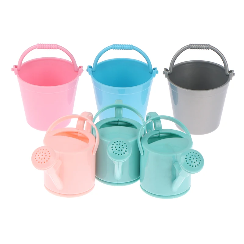 【CPI】1Set Dollhouse Miniature Bucket Watering Can Model Plant Watering Tool Garden Decor Toy