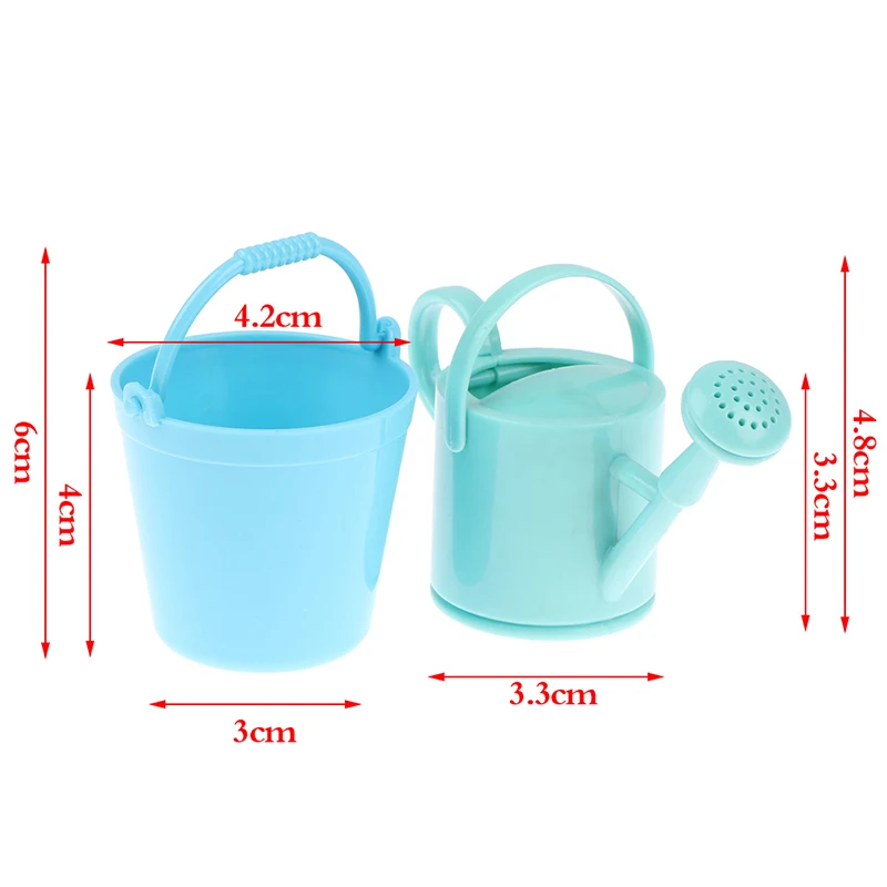 【CPI】1Set Dollhouse Miniature Bucket Watering Can Model Plant Watering Tool Garden Decor Toy